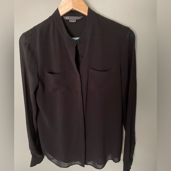 A/X Black Band Collar, Button-down Shirt S - Picture 2 of 5